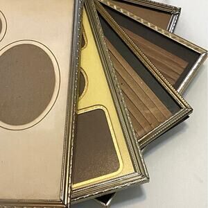 Vintage Gold Brass Picture Frame Lot MCM Embossed Ornate Divided 8x10 Photo